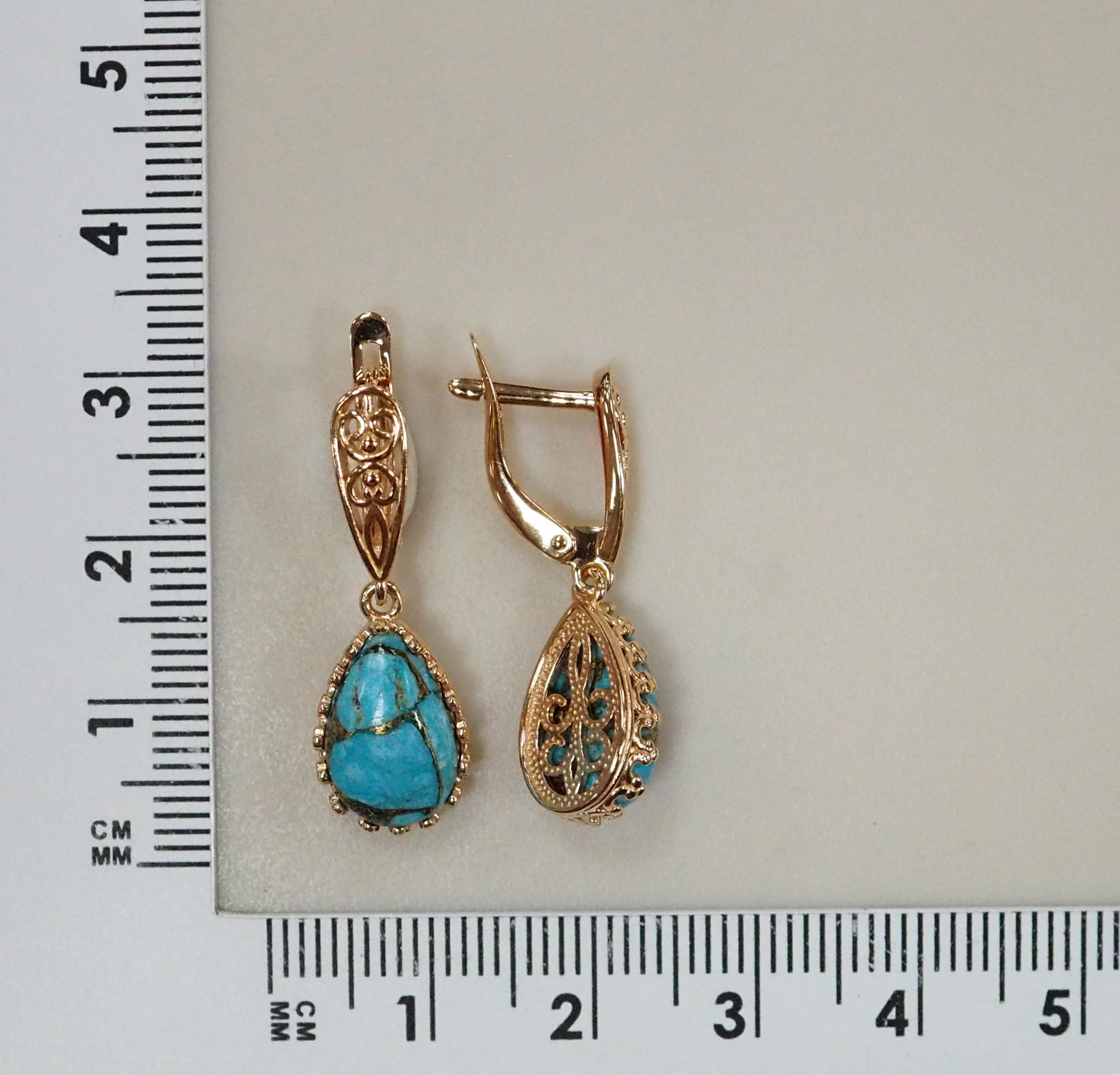 Серебряные серьги с бирюзой